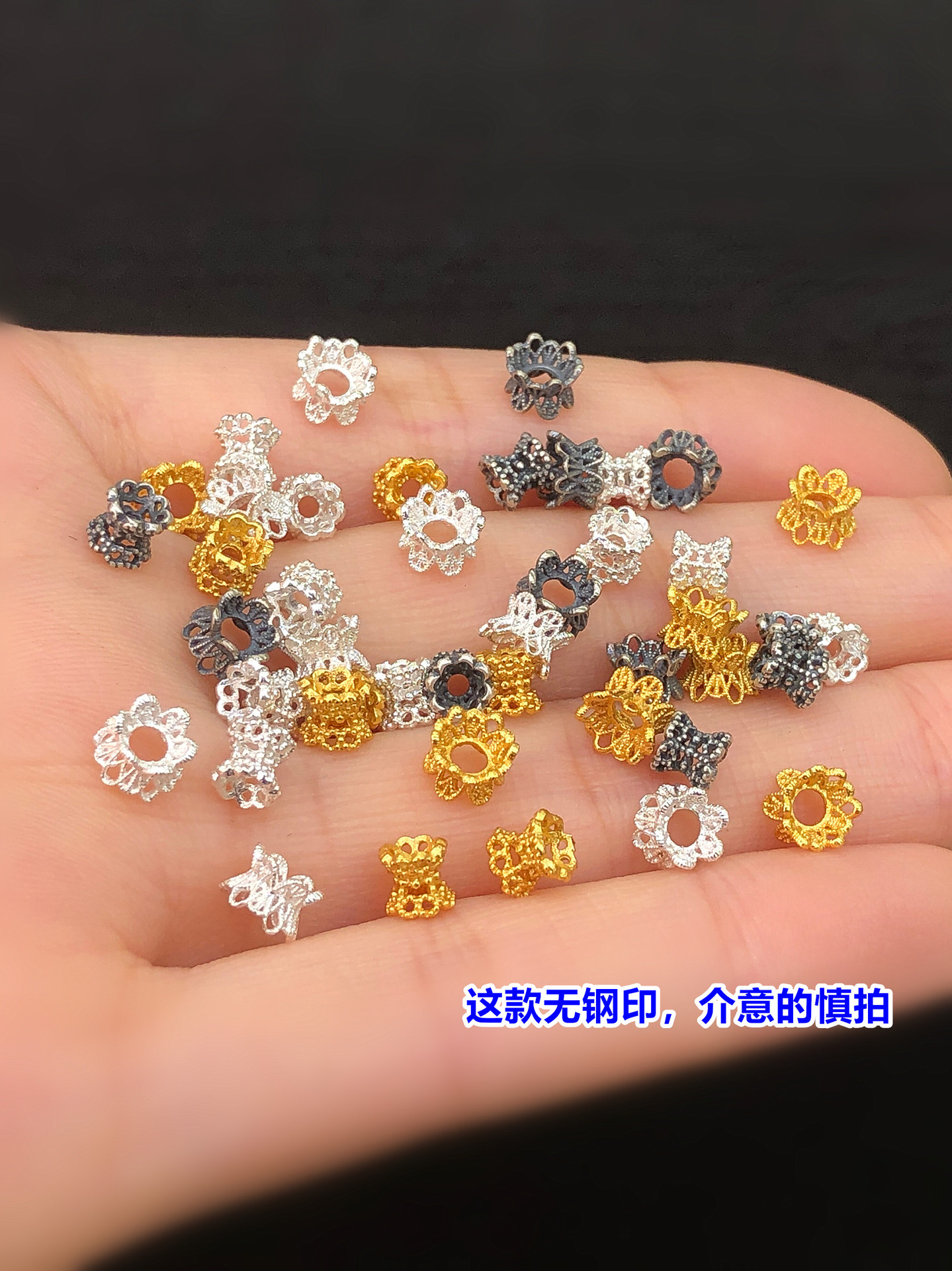 S925 Sterling Silver Gold-Plated Seiko Lotus Bead Two-Way Flower Holder Crystal Toy Braided Hand Rope Necklace DIY Accessories
