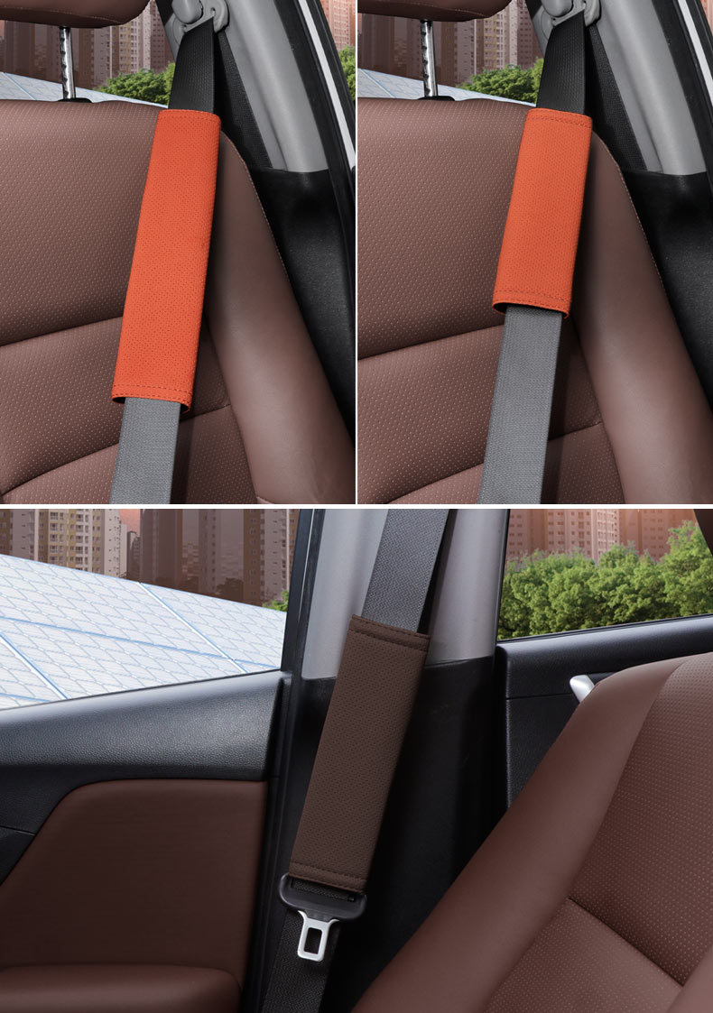 Car seat belt shoulder pad protective cover perforated breathable extended thick car shoulder pad universal interior decoration supplies