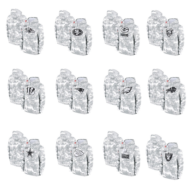 Wholesale Men's Sweater New Foreign Trade Men's Rugby Hoodie 2024 NFL Camouflage Pullover Hot Pressed Wholesale Men's Sweater New Foreign Trade Men's Rugby Hoodie 2024 NFL Camouflage Pullover Hot Pressed