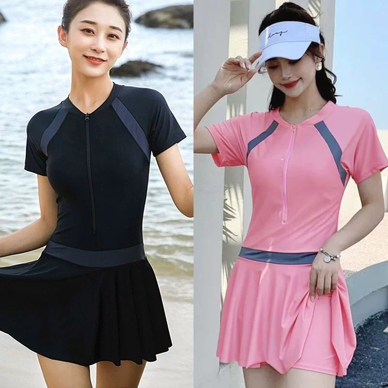 Quick-dry Swim Dress, Fitted Protective Underwear for Elementary Students, Sizes M–2XL