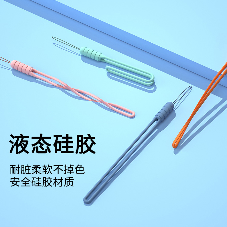 En stock al por mayor de teléfono móvil lanyard Speaker U disco auricular caja taza de agua Cordón de silicona líquida corta cuerda de mano de ventilador pequeño