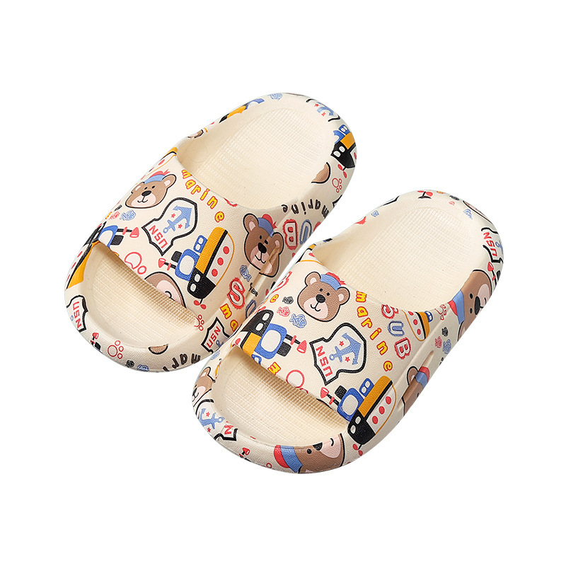 Children's Slippers Cartoon Print Slippers Summer Home Use Soft Sole Boys and Girls Outdoor Slippers