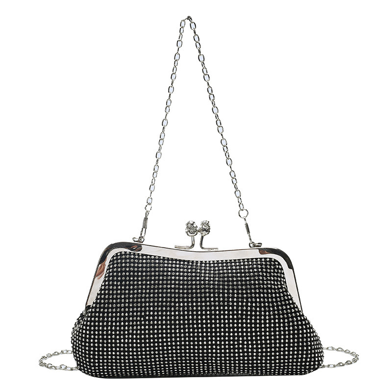 Niche Rhinestone Mini Bag Amazon Best-Seller Women's Handheld Mesh Diamond Evening Bag Sparkling Diamond Party Dress Bag - Thumbnail 7
