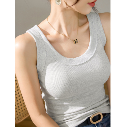 2024 summer new style excellent cotton sports camisole women's outer wear and inner wear slim fit large size versatile bottoming top sleeveless