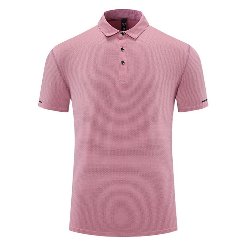 Polo de rayas reflectantes deportivas para hombres y mujeres solapa golf al aire libre fitness nylon manga corta Camiseta de secado rápido