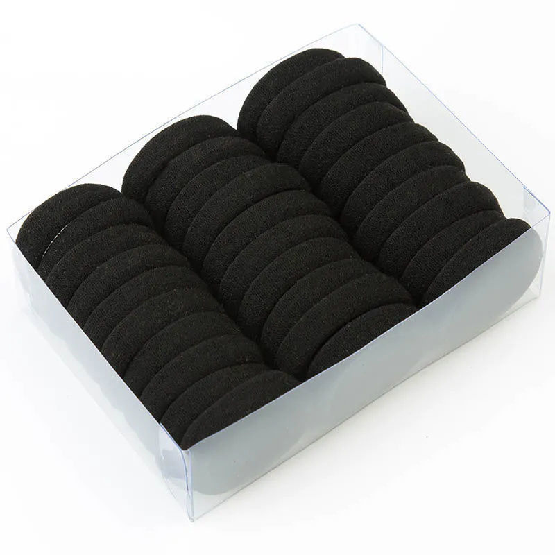 Black ponytail, high elastic hair rope, durable case, rubber rings, Korean style, simple and elegant design