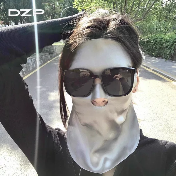 Silk sun mask sleep breathable full face cover summer UV mask mulberry silk oil smoke-proof veil for women