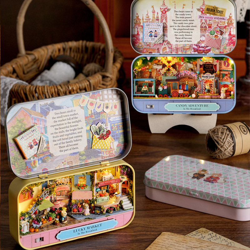 Zhiquwu - Caja de Teatro Microscópica Hecha a Mano, Mini Modelo, Juguetes Pequeños al por Mayor para Niños, Regalos Creativos de Ensamblaje