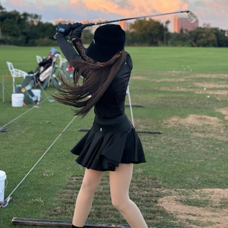 Tashi Golf Elastic Blooming Skirt Pants Golf Women's Lace Quick-Drying Slim Long-Sleeved Top Blooming Skirt