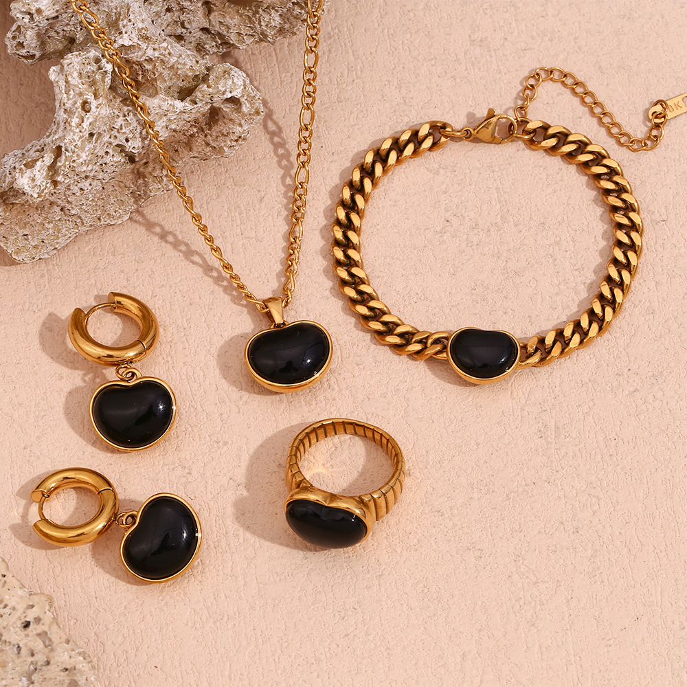 Figaro Cuban Chain Bracelet Necklace Ring Earrings