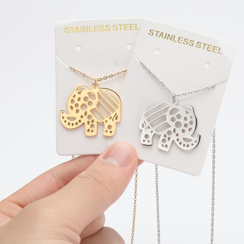 1 Piece Simple Style Fox Snake Elephant Titanium Steel Plating Hollow Out Pendant Necklace_colorza_5
