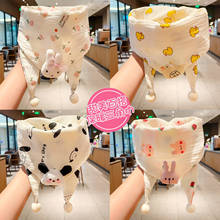 秋冬新款儿童三角巾男女宝宝保暖脖套护颈防寒高档卡通碎花围巾