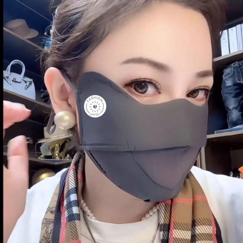夏季防晒口罩女士3d立体防晒护眼角面罩夏季面纱凉爽透气防紫外线|undefined