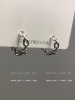 Blue cute earrings with bow, asymmetrical brand rabbit, 2021 collection, Japanese and Korean