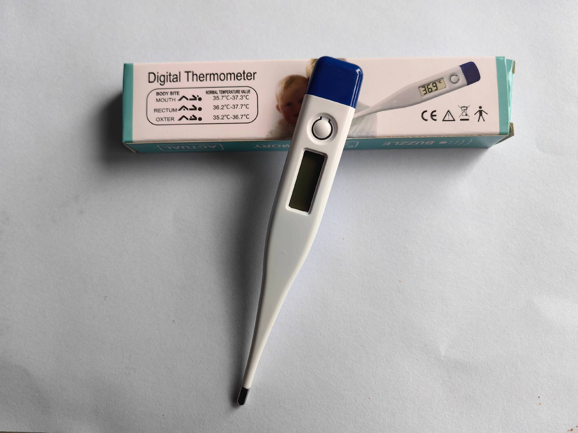 Termómetro digital de punta dura Celsius/Fahrenheit para axila adulta y oral infantil, comercio exterior.