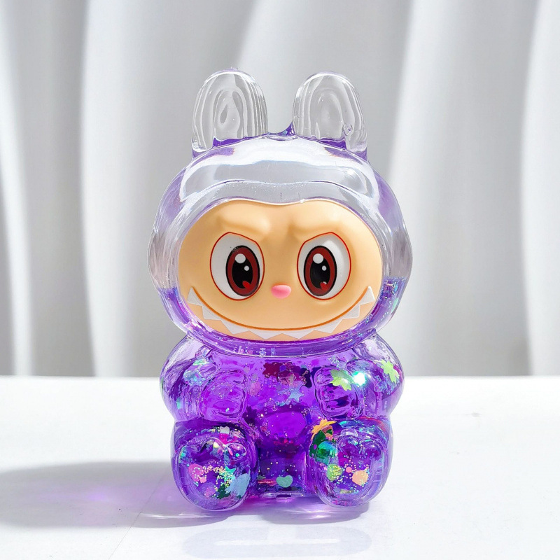 앉아있는 실험실 장식품 - 보라색 (높이 8.1cm)