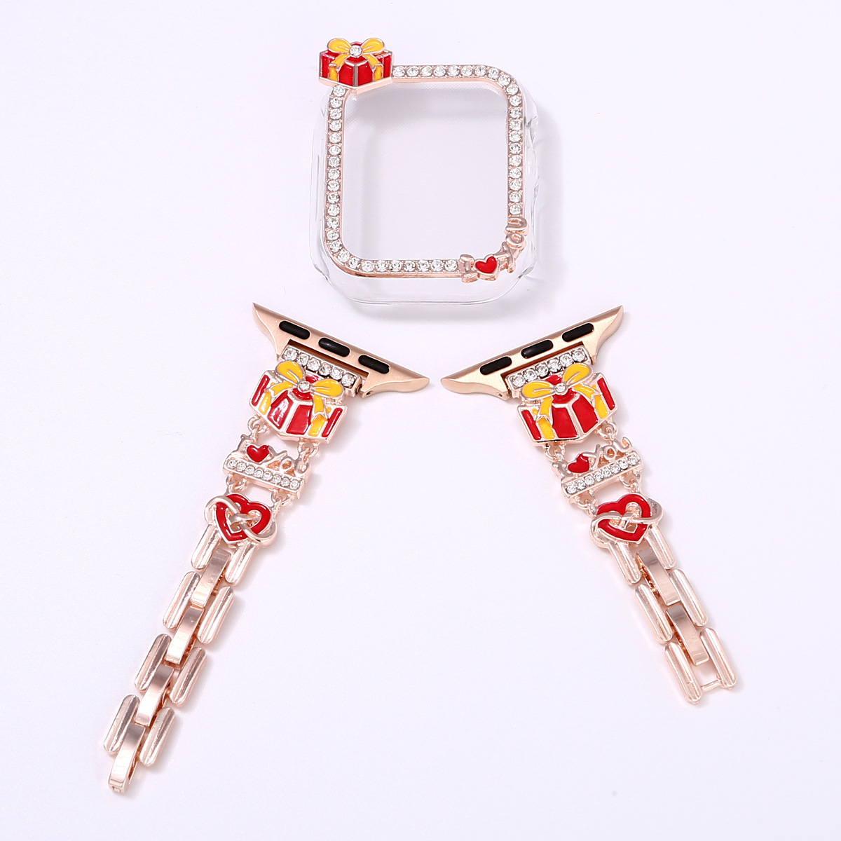 Diamond Metal Watch Strap For Apple Watch Series Se 5 6 7 8 9 Gift Box_voghion.com