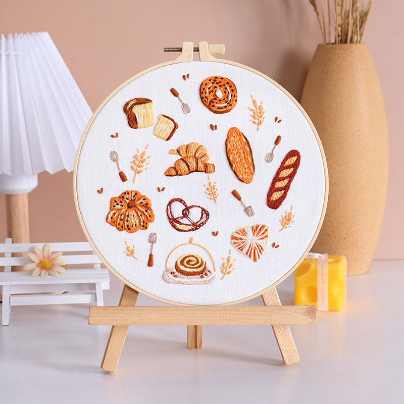 Bordado de postres de pan, kit de paquete de material de bricolaje hecho a mano, juego de costura, Amazon, inglés transfronterizo, nuevo producto original