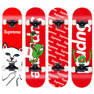 Four-wheel double-warped skateboard youth beginner cartoon professional one-piece delivery cross-border cartoon short board entry sup