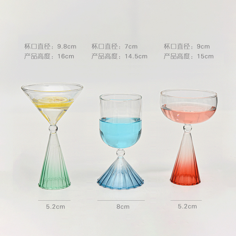 Creativa taza de helado gradiente de postre copa de vidrio Copa pudín helado taza de cóctel