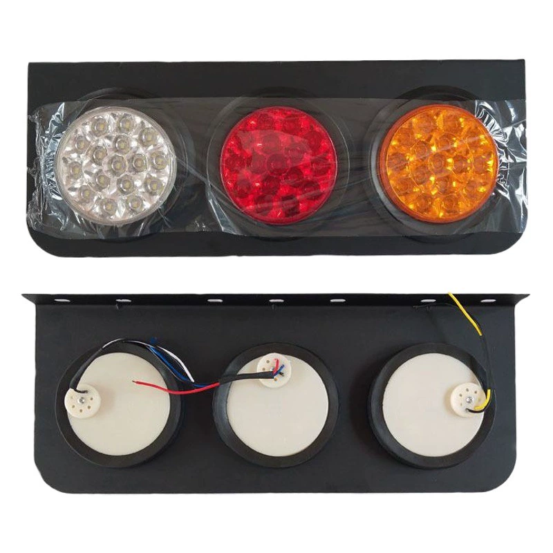Трансграничный 12v24v 16 светодиодный прицеп задний задний стоп-свет задний задний задний фонарь грузовик 16LED одиночный круглый резиновый