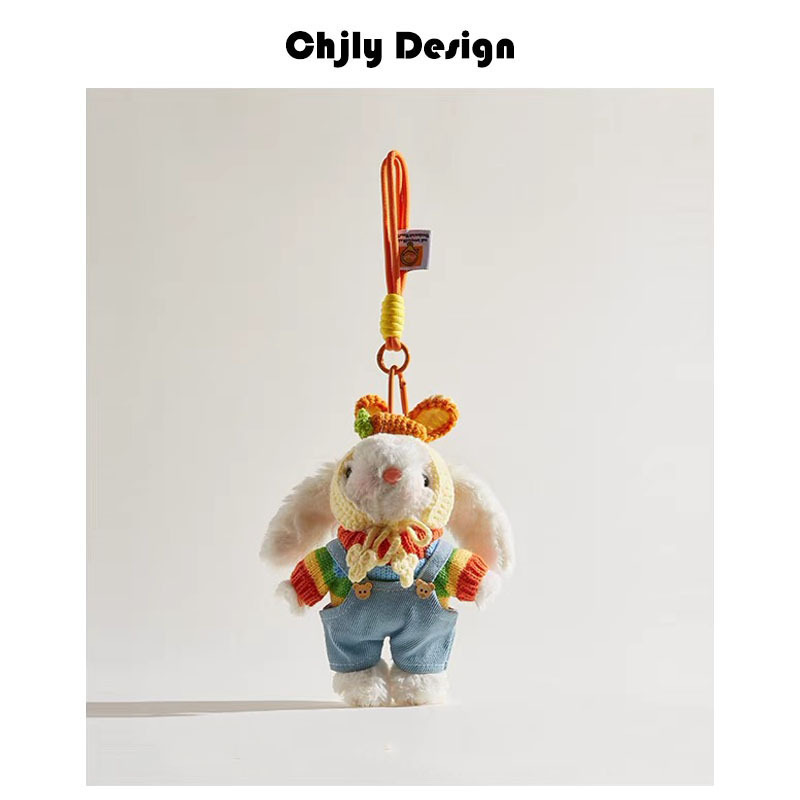 Popular Plush Soft Cute Keychain Pendant Xiaohongshu Same Style Cute Rabbit Plush Doll Cartoon Bag Pendant for Women