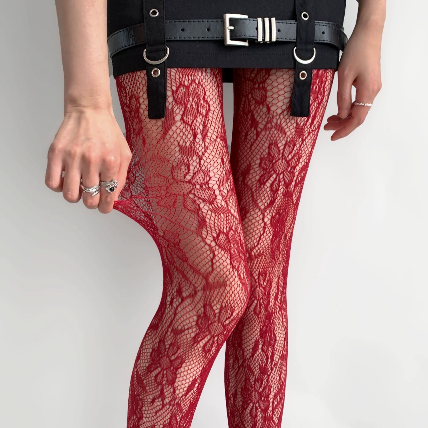 Summer Retro Tights (Women) — Lace Fishnet, One Size, Multiple Patterns