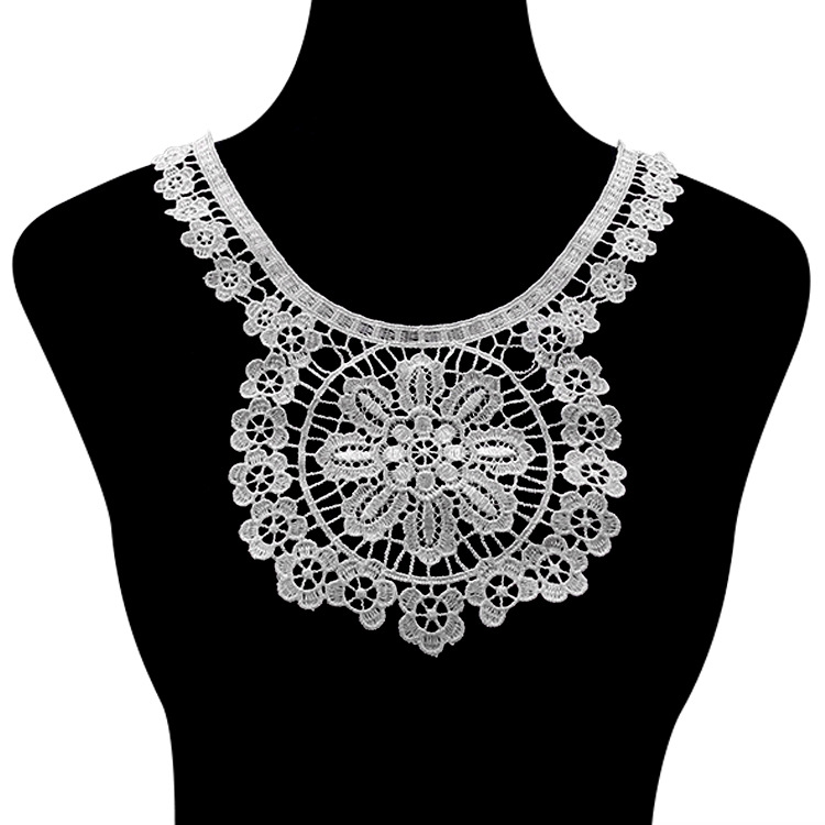 水溶蕾丝 刺绣 绣花 涤光丝 立体 镂空 胸花 领花 假领子