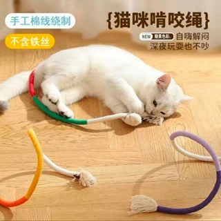 猫咪玩具咬咬绳逗猫棒虫瘿果自嗨解闷神器磨牙耐咬猫玩具宠物用品