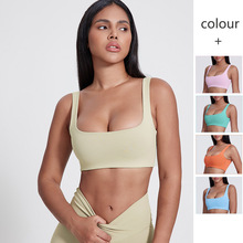 新款跨境wish运动内衣女外穿跑步瑜伽文胸普拉提训练健身bra背心