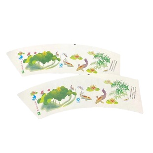 Printing Disposable Die-cut Coated Cup Mouth Cup Paper Printing Sheet Fan-shaped Sheet Market Universal Paper Bowl