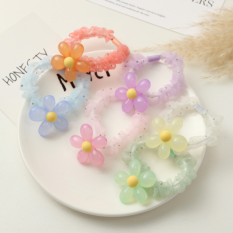 Elastico per capelli in organza con fiori e strass elegante_voghion.com