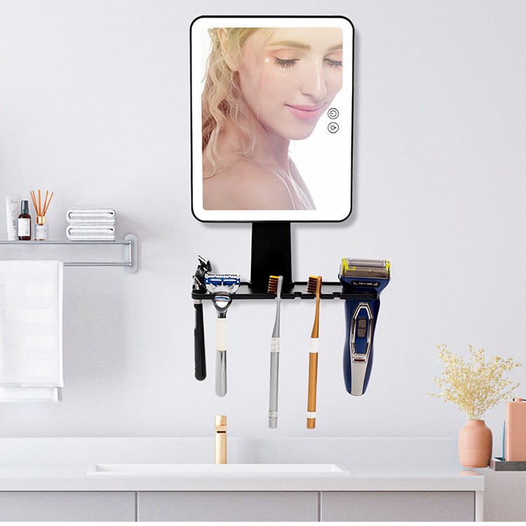 Cross-Border Led Shower Anti-Fog Mirror Suction Cup Makeup Mirror Punch-Free Double-Sided Magnifying Bathroom Sink Bathroom Mirror