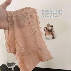 女性の肌のレースの下着の女性の純粋な欲の無痕の通気性の快適な绢糸の抗菌の股の三角のズボンの女性のメーカー