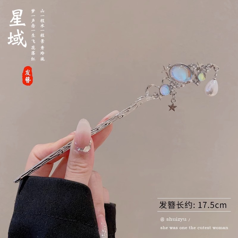 Clipper de cabello de flores de estilo antiguo, temperamento femenino de alto nivel, temperamento versátil, clipper de cabello de estilo chino, clipper de cabello de cabeza posterior.