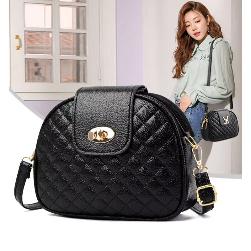 Foreign Trade Classic Mini Quilted Bag with a High-End Feel, Versatile New Style, Fashionable Shoulder and Crossbody Bag with Lychee Pattern, Suitable for Mobile Phones and Makeup Foreign Trade Classic Mini Quilted Bag with a High-End Feel, Versatile New Style, Fashionable Shoulder and Crossbody Bag with Lychee Pattern, Suitable for Mobile Phones and Makeup