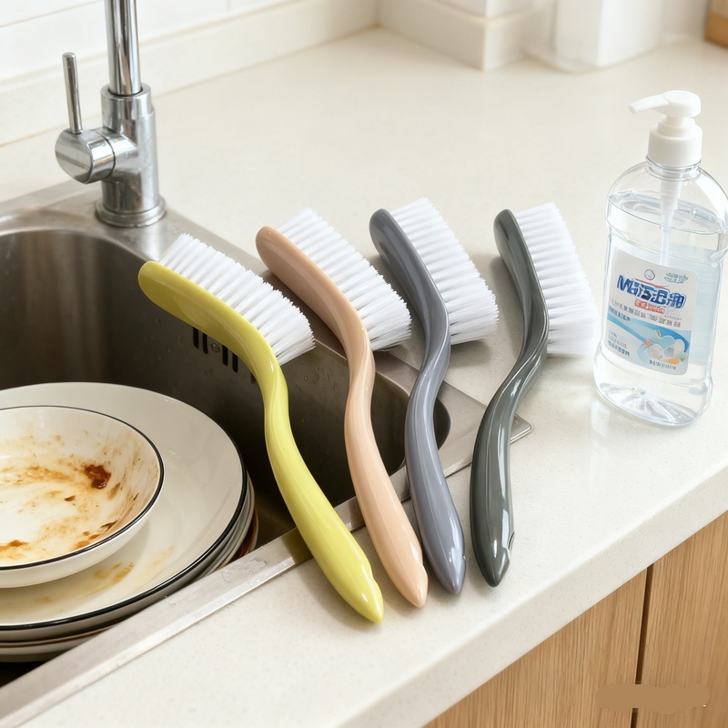 Large Curved Shoe Brush, Shoe Brush, Long Handle Shoe Cleaning and Decontamination Brush, Household Hard-Bristled Gap Cleaning Brush, Laundry Brush Wholesale