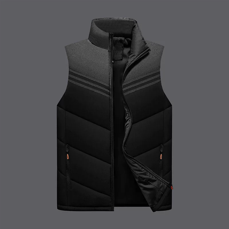 Jacket sleevless, demi-season vest with down, for middle age
