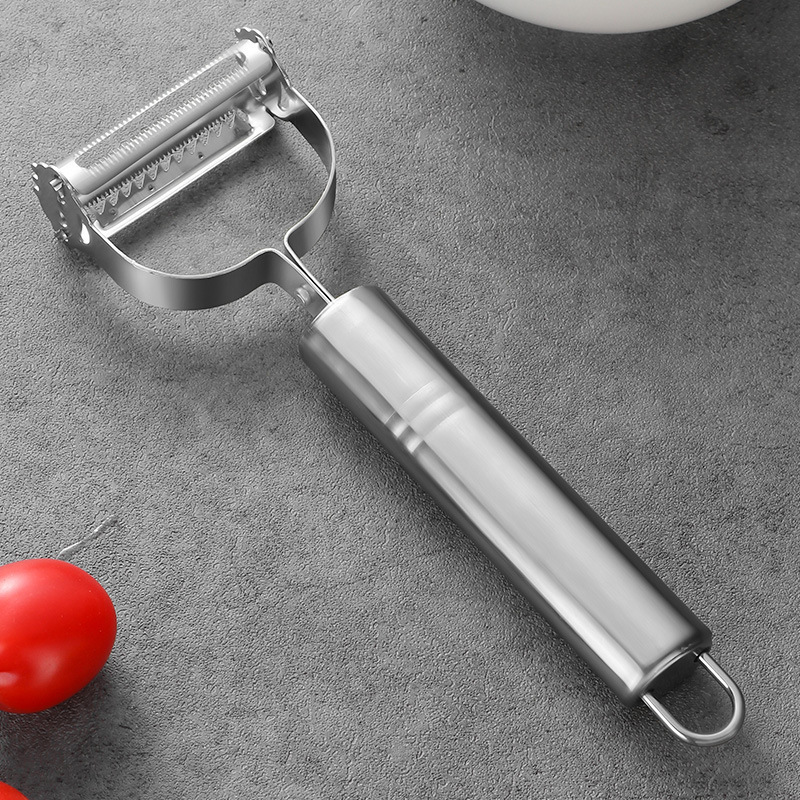 Peeler de acero inoxidable de tres piezas conjunto pelador pelado de frutas raspador cuchillo cortador de alambre hogar melón y cepilladora de frutas
