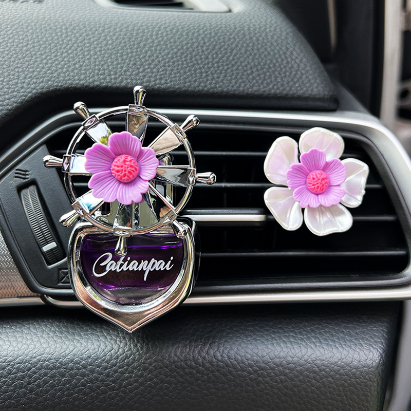 Aromaterapia para automóvil Decoración de salida de aire acondicionado para automóvil Perfume para automóvil Accesorios para automóvil Colgante de flores lindo Fragancia ligera duradera