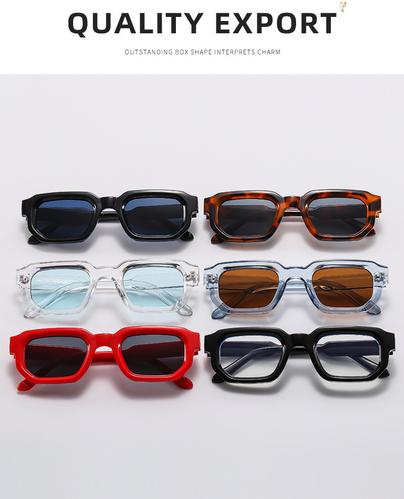 2023 cross-border box Sunglasses European and American vintage square thick small frame fashion Sunglasses female Sunglasses_voghion.com
