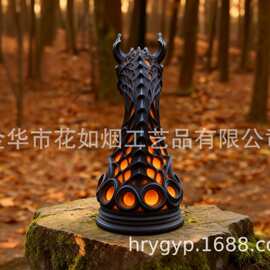 跨境龙首造型镂空发光摆件 暗黑奇幻风装饰灯