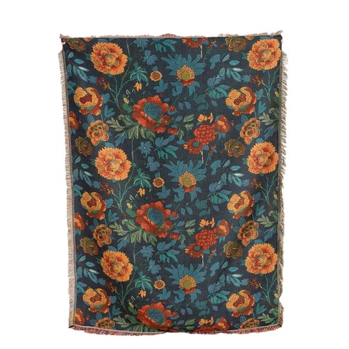 Sunset coral retro multifunctional throw blanket illustration American sofa cushion double-sided tassel sofa cover sofa towel