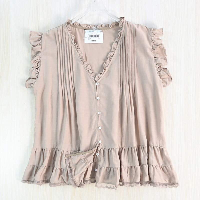 Siqi Women's Clothing 265/28 Loose Fit Plus Size Cool V-Neck Ruffled Lace Hem Casual Sleeveless Top Siqi Women's Clothing 265/28 Loose Fit Plus Size Cool V-Neck Ruffled Lace Hem Casual Sleeveless Top