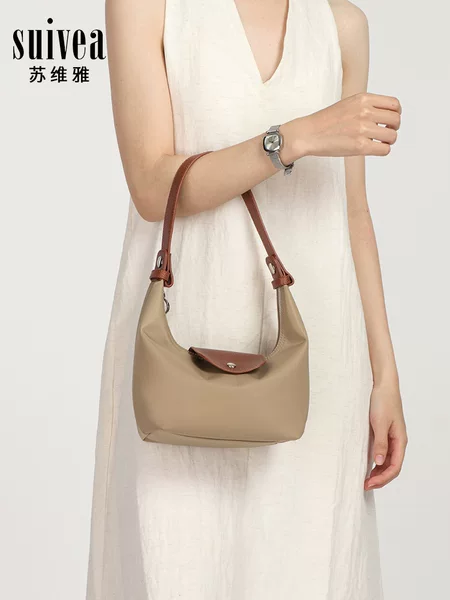 2025 New Waterproof Nylon Lunch Box Bag Niche Design Commuter Handbag Casual All-match Single Shoulder Dumpling Bag for Women