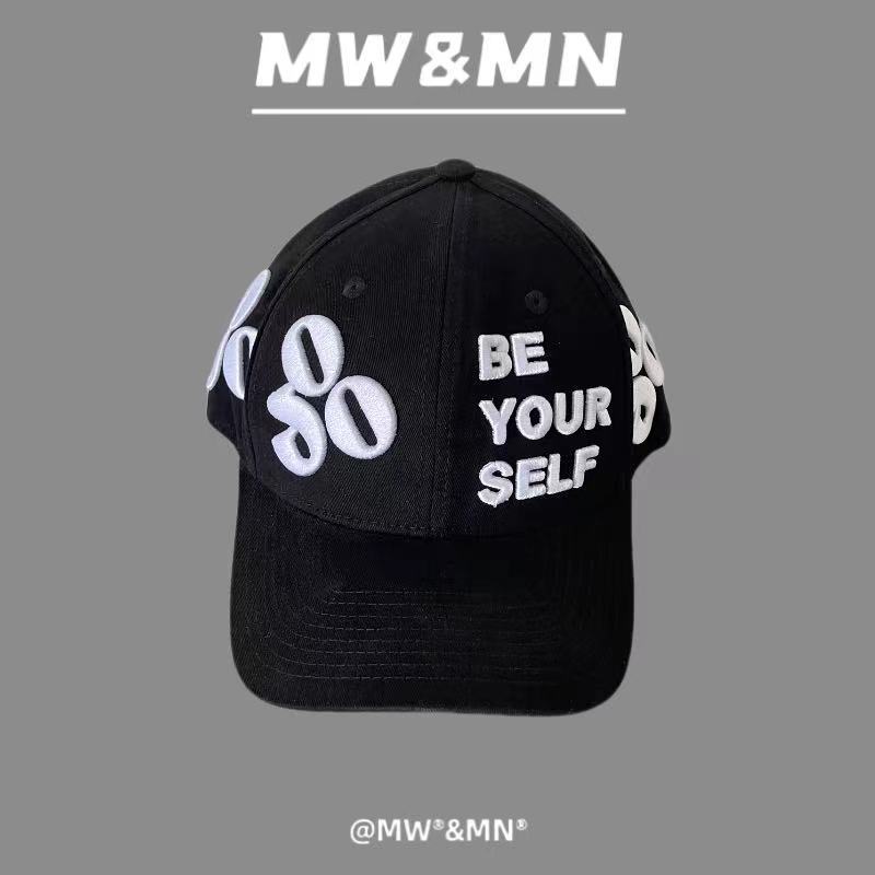 Calle americana bordada tridimensional letras pareja gorra de borde plano gorra de pato nuevo sombrero de béisbol de moda universal para hombres y mujeres