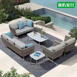 户外藤编沙发藤椅家具庭院花园阳台室外桌椅组合防水休闲靠背椅
