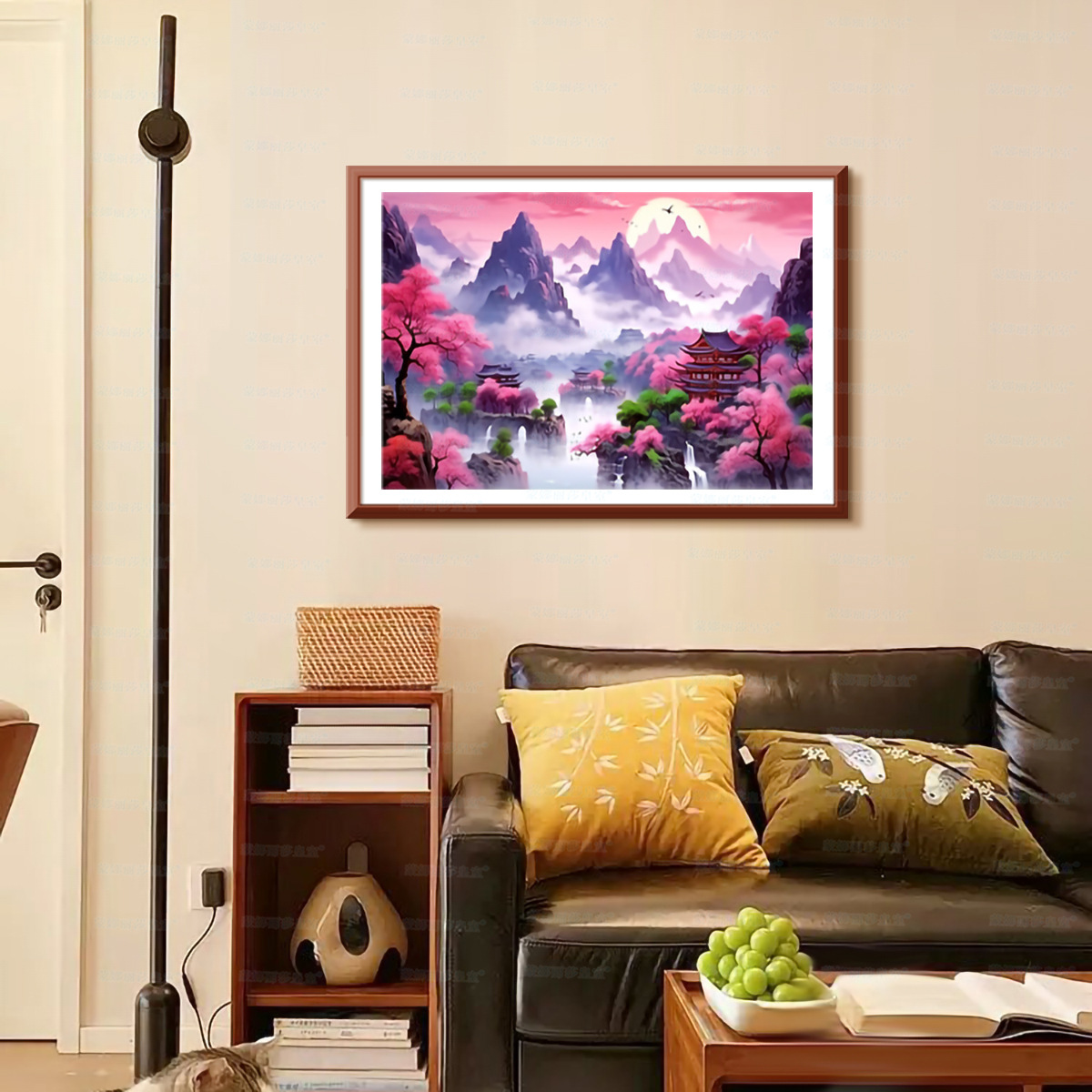 Mona Lisa Royal Cross Stitch Purple Qi Donglai Edición pequeña Paisaje clásico chino Paisaje Sala de estar Entrada Bordado hecho a mano image 4