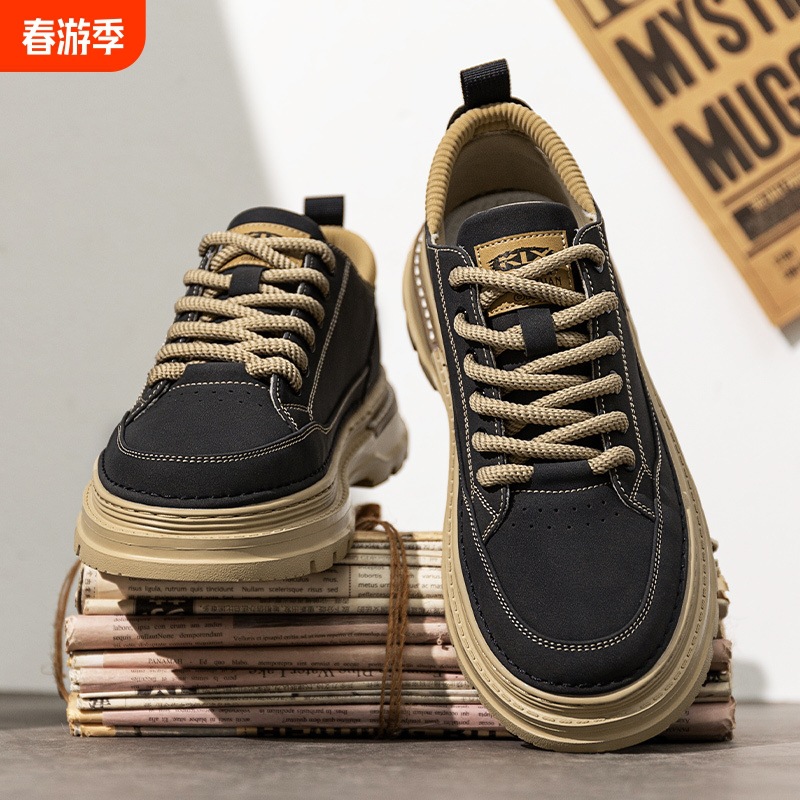 森马官方正品欧洲站男鞋春季新款百搭休闲工装马丁靴男防滑耐磨真