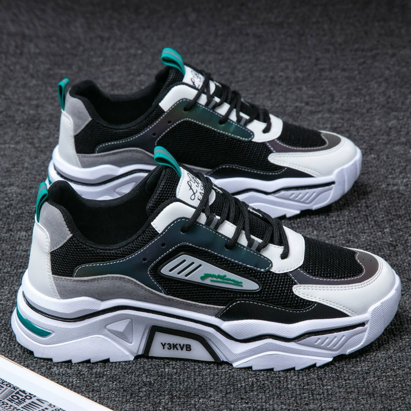 Men's shoes 2025 new spring breathable and versatile mesh sports and leisure youth heightening dad ins trendy shoes